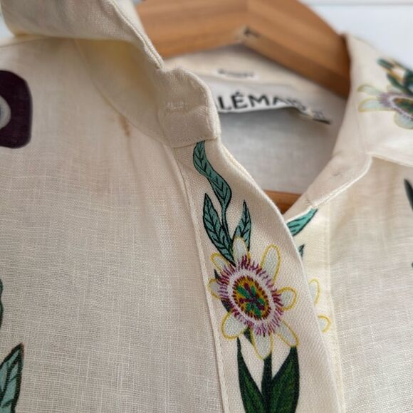 Alemais Meagan Printed Button Front Mini Dress AU 8 US 4 Linen Resortwear - Picture 6 of 13